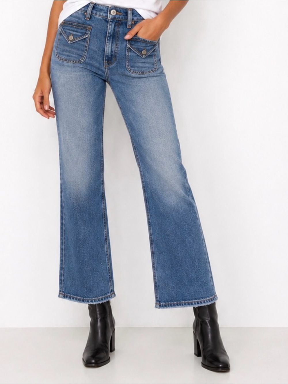 Mother The Insider Crop Point Jeans in Racing Hearts Wash Size 24